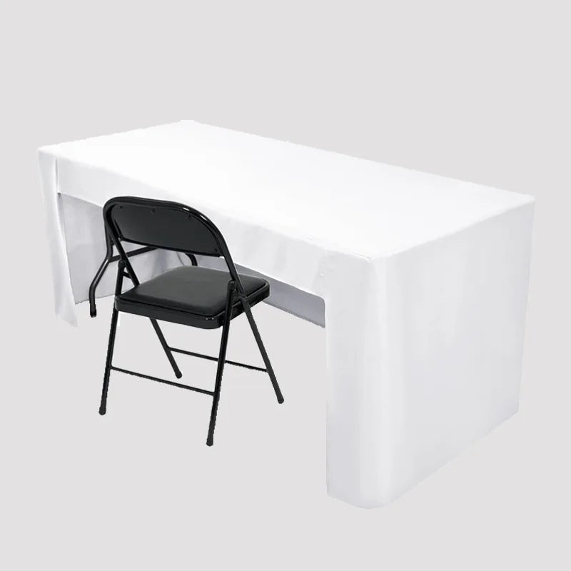 1 piece of white and black wedding elastic tablecloth, 6 feet in size, spandex rectangular table skirt, fitted
