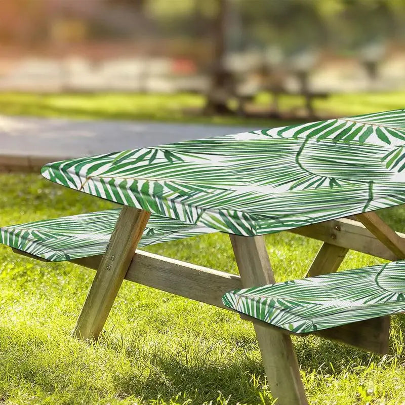 Picnic Table Covers With Elastic 3pcs Set Picnic Table Covers Picnic Bench Covers Beautiful Water Proof Elastic Tablecloths For