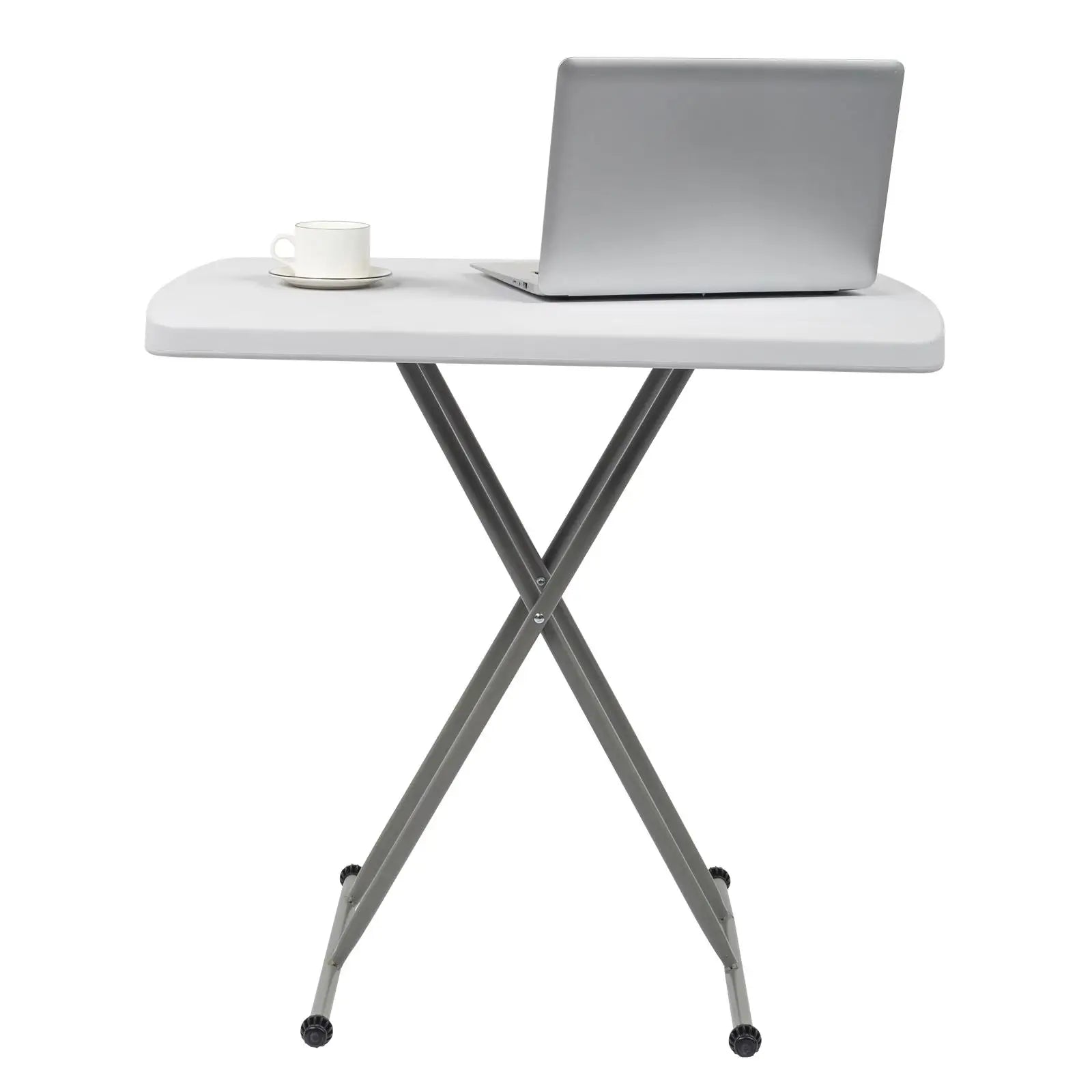 Adjustable White Plastic Garden Table 76x50x70.5cm - Durable & Versatile Outdoor Furniture