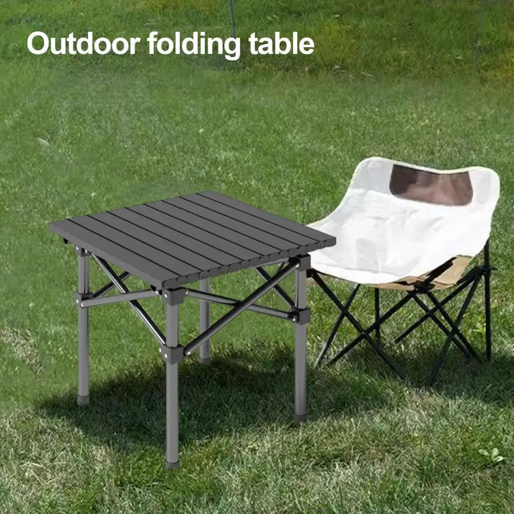 Carbon Steel Outdoor Folding Table Heavy Duty Height Adjustable Metal Camping Hiking Backpacking Picnic BBQ Portable Table