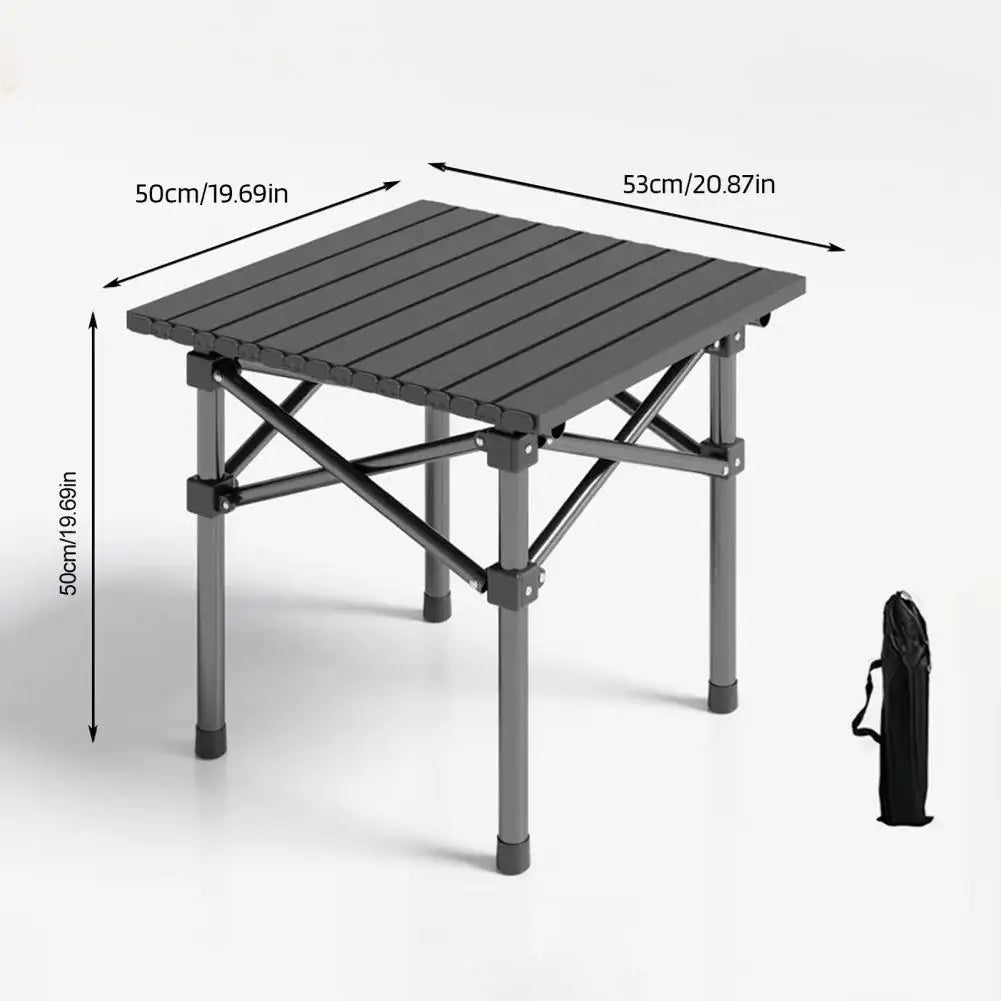 Carbon Steel Outdoor Folding Table Heavy Duty Height Adjustable Metal Camping Hiking Backpacking Picnic BBQ Portable Table