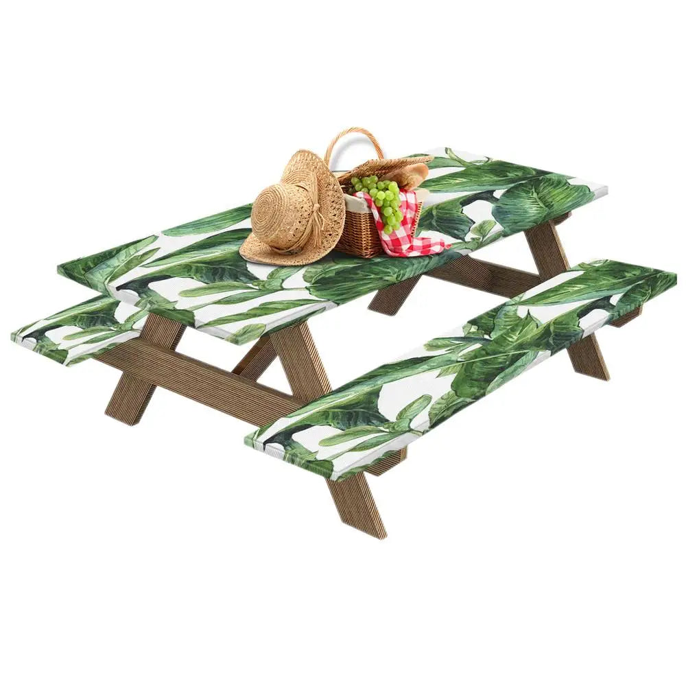 Picnic Table Covers With Elastic 3pcs Set Picnic Table Covers Picnic Bench Covers Beautiful Water Proof Elastic Tablecloths For