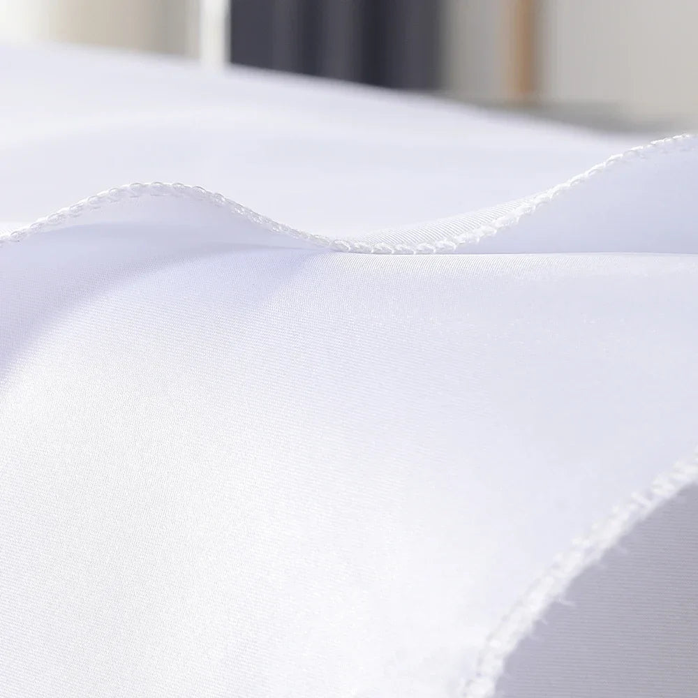 Round Tablecloth Satin Wedding Table Cloth White Resistant and Wrinkle Polyester Table Cover Dinning Party Tabletop Decoration