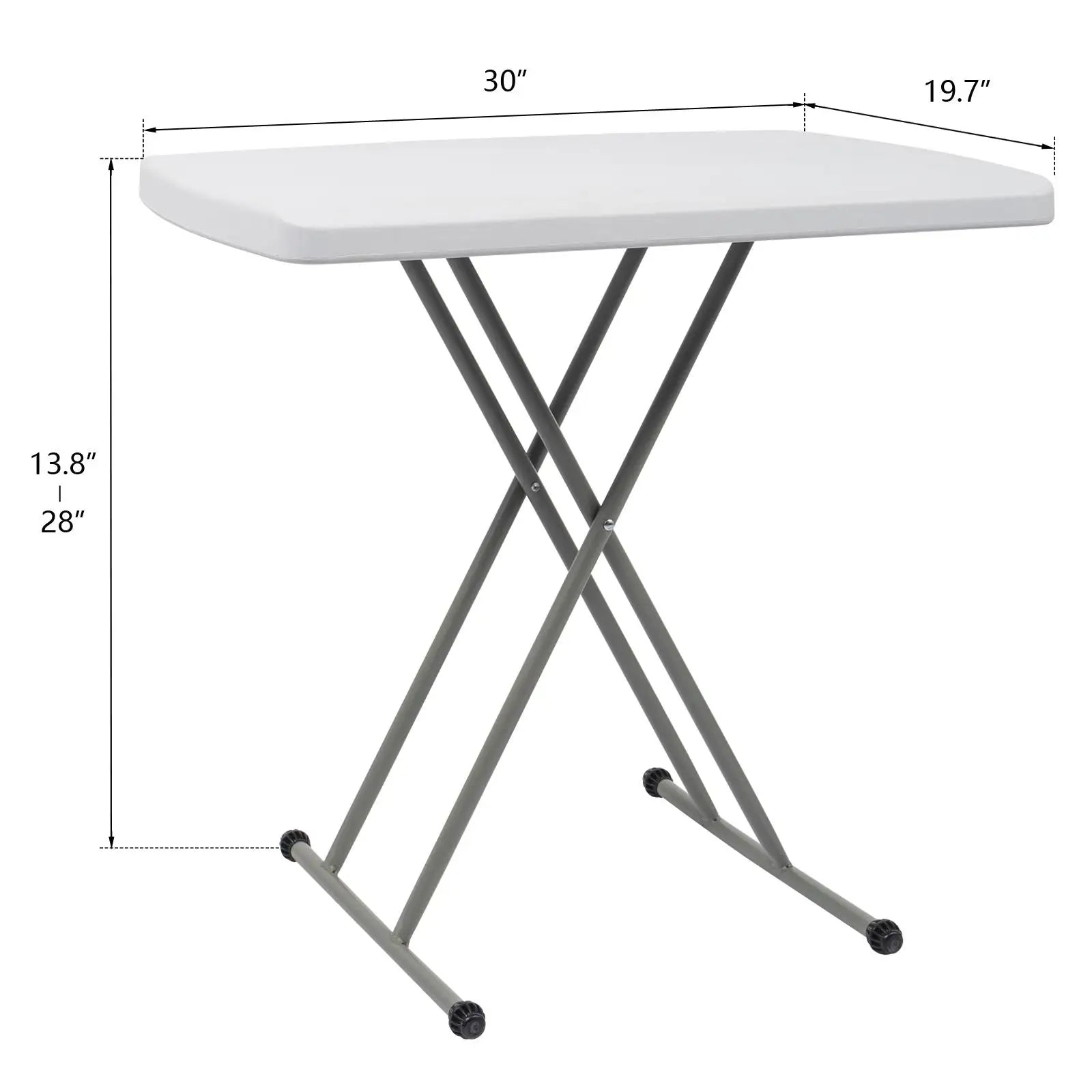 Adjustable White Plastic Garden Table 76x50x70.5cm - Durable & Versatile Outdoor Furniture
