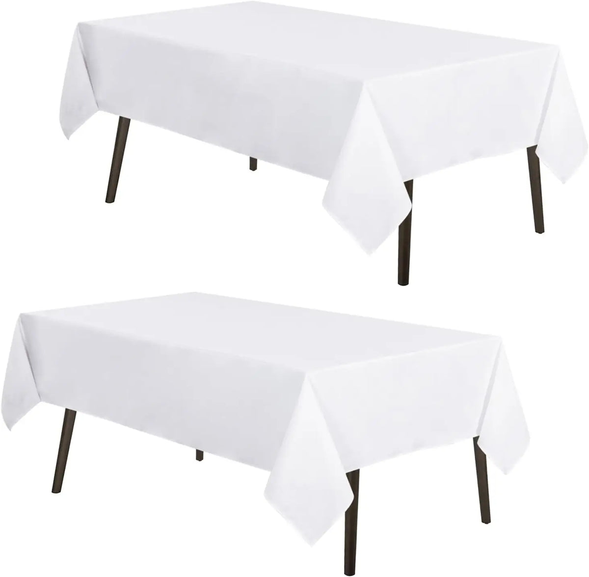 Polyester White Tablecloth Stain Wrinkle Rectangle Washable Table Cover Resistant for Dining Wedding Banquet Party Decor