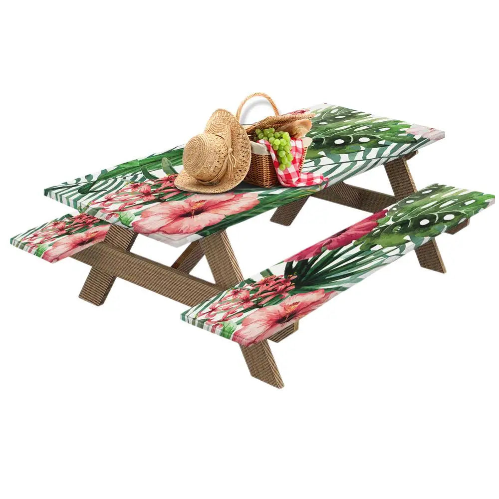 Picnic Table Covers With Elastic 3pcs Set Picnic Table Covers Picnic Bench Covers Beautiful Water Proof Elastic Tablecloths For