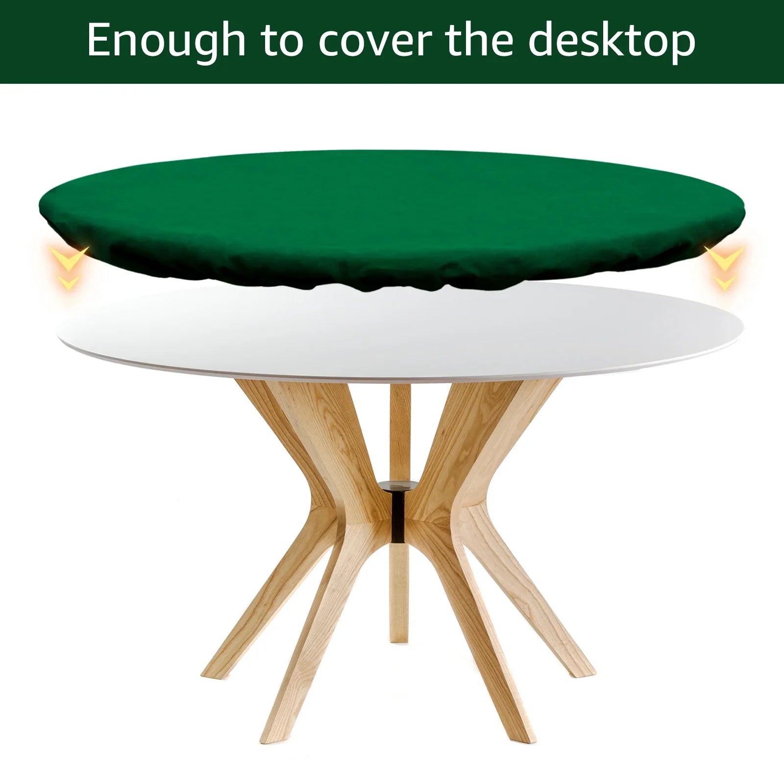 Felt Card Table Game Cover Round Tablecloth Poker Table Cover  Game Table Topper Mat Elastic Card Game Table Protector