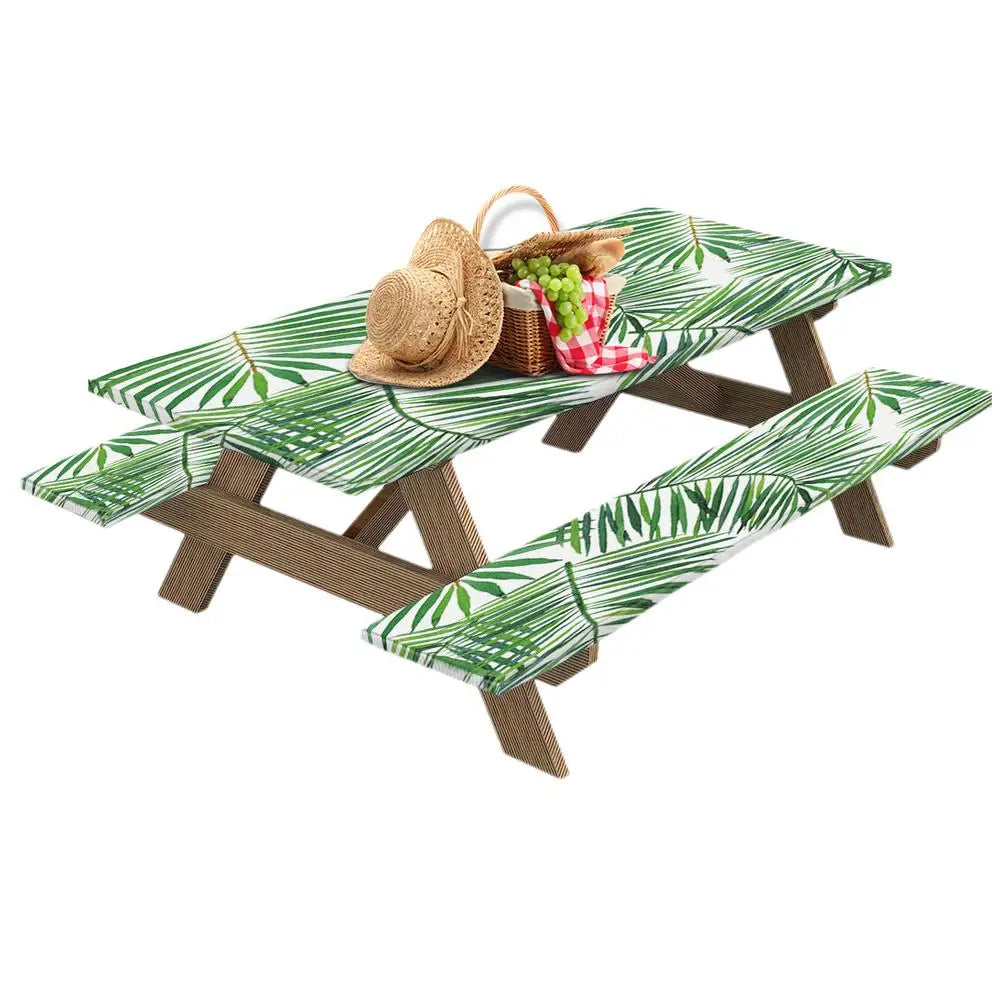 Picnic Table Covers With Elastic 3pcs Set Picnic Table Covers Picnic Bench Covers Beautiful Water Proof Elastic Tablecloths For